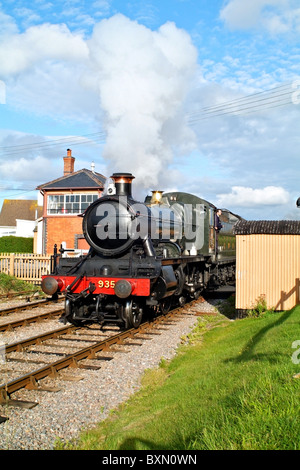 Treno a vapore sul West Somerset railway Foto Stock