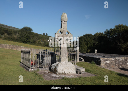 Uno dei Kilkieran Croci (West Cross), Kilkieran, Co Kilkenny, Irlanda (Eire). Foto Stock