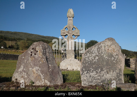 Uno dei Kilkieran Croci (West Cross), Kilkieran, Co Kilkenny, Irlanda (Eire). Foto Stock