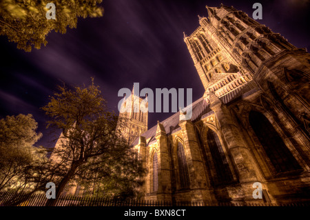 Lincoln cathedral by night Foto Stock