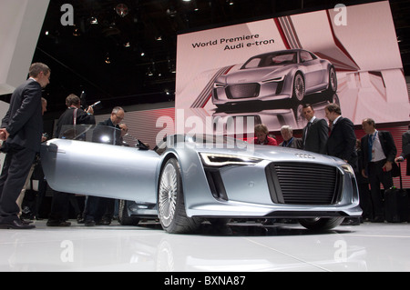 Audi e-tron concept car elettrica al 2010 North American International Auto Show Foto Stock