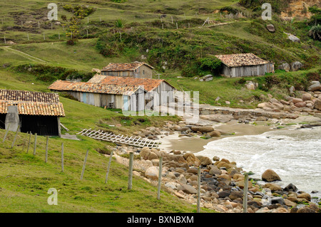 Storico sito di un antico villaggio di pescatori, Rosa Beach Santa Catarina Brasile Foto Stock