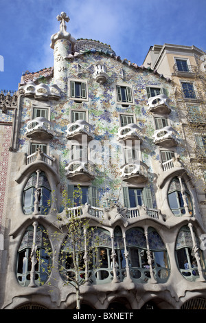 Casa Batllo da Antonio Gaudì nella Gracia Foto Stock