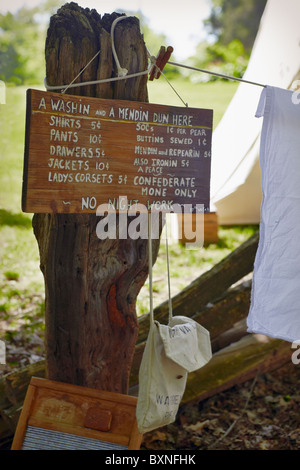 Una rievocazione storica di un confederato camp a Blenheim storico, Fairfax, Virginia. Foto Stock