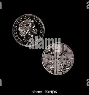 2011 dei cinque penny Foto Stock