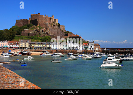 Castello di Mont Orgueil Gorey Jersey Island Isole del Canale Gran Bretagna Foto Stock