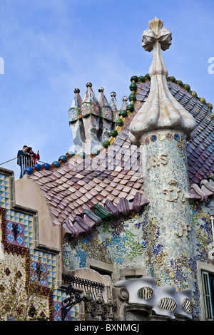 Casa Batllo da Antonio Gaudì nella Gracia Foto Stock