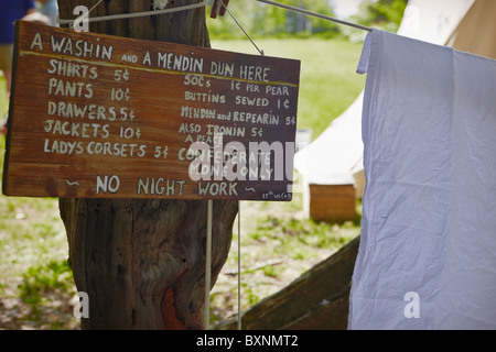 Una rievocazione storica di un confederato camp a Blenheim storico, Fairfax, Virginia Foto Stock