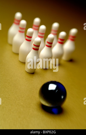 10 pin bowling Foto Stock