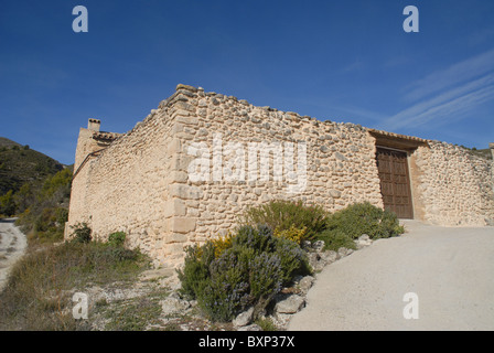 Ripristinato finca (farmouse), nr Balones, Vall de Seta, Provincia di Alicante, Comunidad Valenciana, Spagna Foto Stock