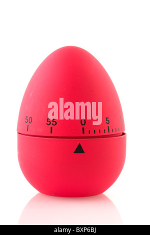 Clock di temporizzazione per la cottura minuti isolato su bianco Foto Stock