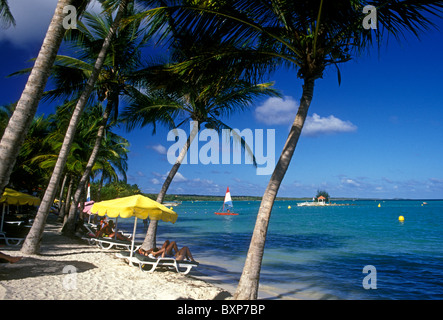 Spiaggia, città di saint-francois, saint-francois, grande-terre, grande-terre isola, Guadalupa, french west indies, Francia Foto Stock