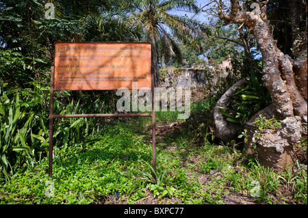 Informazioni segno a isola BUNCE, Sierra Leone. Foto Stock