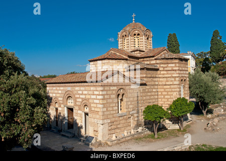 La chiesa bizantina dei Santi Apostoli di Solakis, il solo edificio Bizantino nell'Antica Agorà di Atene, Grecia Foto Stock