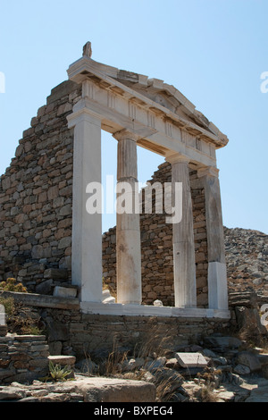 Il tempio di Iside sull'isola di Delos, CICLADI Foto Stock
