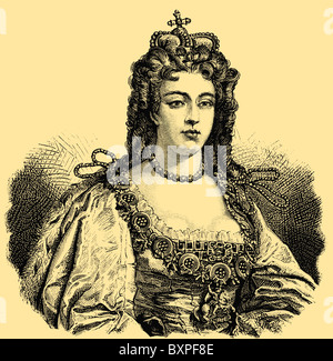 La regina Anna di Gran Bretagna (nato il 6 febbraio 1665, deceduto il 1 agosto, 1714), regina d Inghilterra, di Scozia e Irlanda; dopo 1707 Que Foto Stock