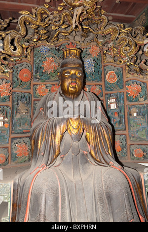 Statua del Buddha, appendere il monastero, Xuankong tempio, Datong, Hunyuan county, Cina. Foto Stock