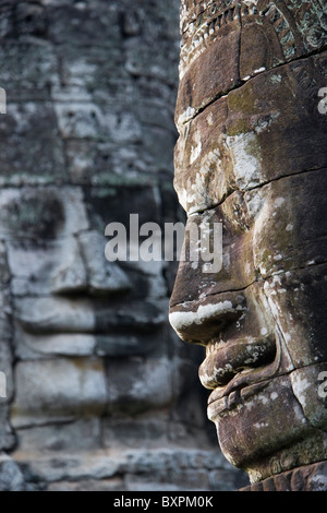 Dettaglio di alcuni dei 216 Giant volti di Avalokiteshvara. Foto Stock