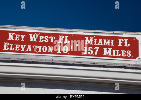 Segno il Key West Conch Tour Train depot, Key West Florida, Stati Uniti Foto Stock