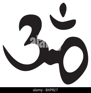 Eterna simbolo indù OM. Segno, simbolo per tatuaggio o illustrazioni, vettore. Foto Stock