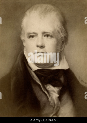 Ritratto di Sir Walter Scott (1771-1832) Scottish scrittore e romanziere storico (c xix secolo albume Fotografia di pittura) Foto Stock