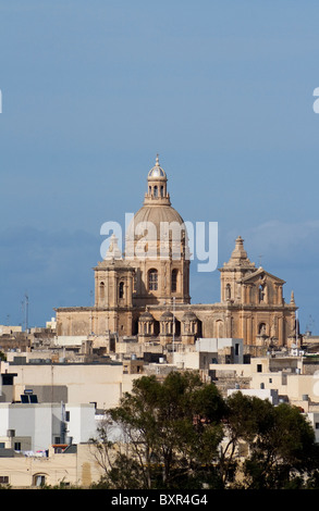 Vista verso la chiesa di San Nicola Siggiewi Foto Stock