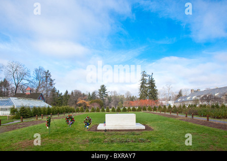 Tomba di Franklin D Roosevelt, FDR home, Hyde Park, New York Foto Stock