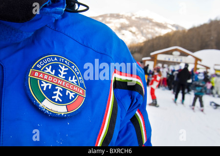 Maestro di sci, scuola di sci, Bardonecchia, provincia di Torino, Piemonte, Italia Foto Stock