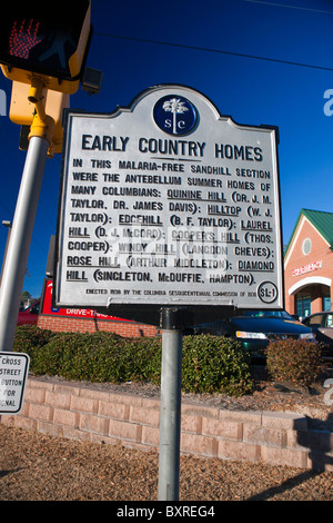 Inizio Country Homes In questo la malaria-free sezione sandhill erano Antebellum Estate nelle case di molti Columbians Foto Stock