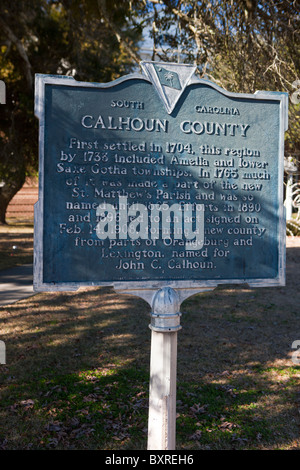 CALHOUN COUNTY si insediarono nel 1704, questa regione dal 1733 incluso Amelia e abbassare il sax Gotha township Foto Stock