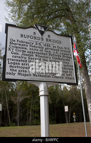 BUFORD'S BRIDGE (continua da altro lato) su febbraio 3-5, 1865, come gen. W.T. Sherman's Federals avanzata verso Columbia Foto Stock