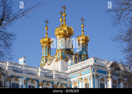 Il Palazzo di Caterina, Pushkin (Tsarskoe Selo), San Pietroburgo, Russia Foto Stock