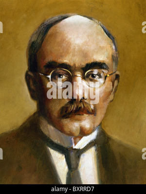 Kipling, Rudyard (1865-1936). Inglese a breve storia dello scrittore, poeta e romanziere. Premio Nobel per la letteratura nel 1907. Foto Stock