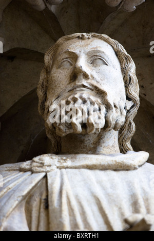 Francia, Somme, Amiens, Notre-Dame d'Amiens, Close-up di statua Foto Stock