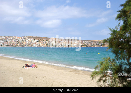 L'ampia spiaggia di sabbia a Sitea, Grecia, Grecia Foto Stock