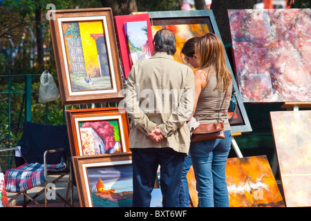 Sabato Bazaar a San Jacinto Plaza San Angel Città del Messico MESSICO Foto Stock