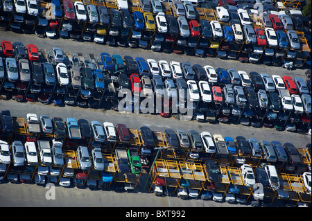 Vista aerea di auto wrecking yard Brisbane Australia Foto Stock