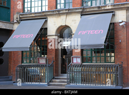 Jamie Oliver's quindici Ristorante, Shoreditch, Londra Foto Stock