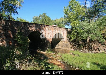 Il ponte di pietra sul Manassas National Battlefield Park, Virginia, Stati Uniti. Foto Stock