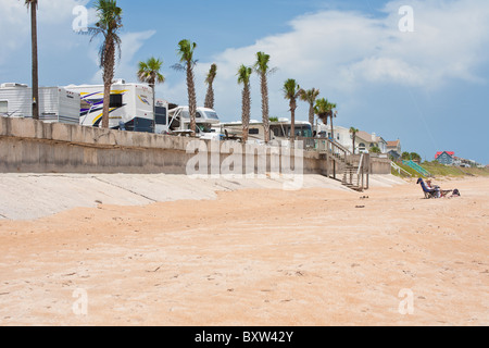 Waterfront RV resort at Beverly Beach, Florida Foto Stock