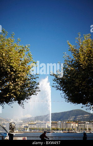 Il Getto De Eau a Ginevra in Svizzera, Europa. Foto Stock