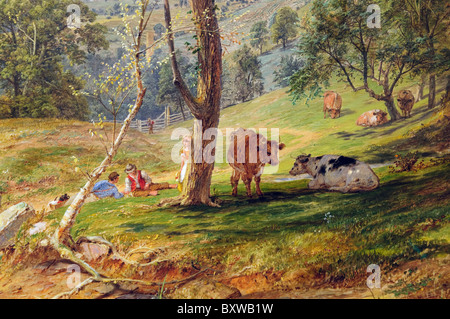 Dettaglio: la valle del Wyoming, 1865, da Jasper Francis Cropsey Foto Stock