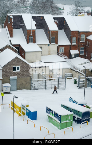 Inizio inverno neve caduta. Foto Stock