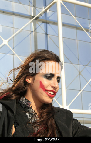 La gente vestita come cosplay di caratteri a romics trade show di roma 2010 Foto Stock