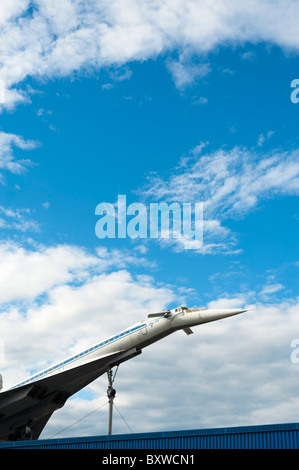 Il russo Tupolev Tu-144 aereo supersonico IN AUTO E TECHNIK MUSEUM SINSHEIM BADEN-WÜRTTEMBERG Germania Europa Foto Stock