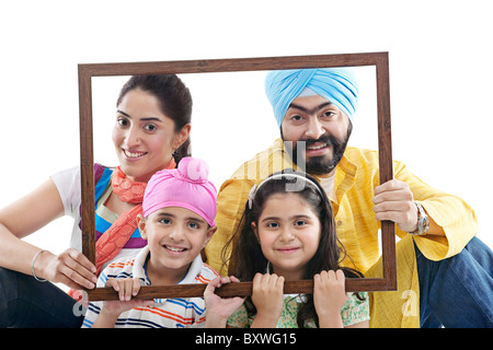 Ritratto di una famiglia Sikh Foto Stock