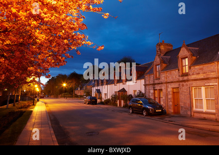 Bridge Street al crepuscolo, Dornoch, Highlands, Scotland, Regno Unito Foto Stock