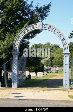 Ingresso del cimitero confederato, di Fredericksburg, Virginia, Stati Uniti. Foto Stock