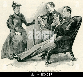 Sherlock Holmes; "Holmes scosse la testa gravemente"; da gennaio a giugno 1892 Foto Stock