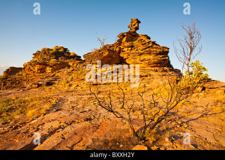 Ruged scarpata in Mirima National Park, Kununurra, Kimberley, Australia occidentale Foto Stock
